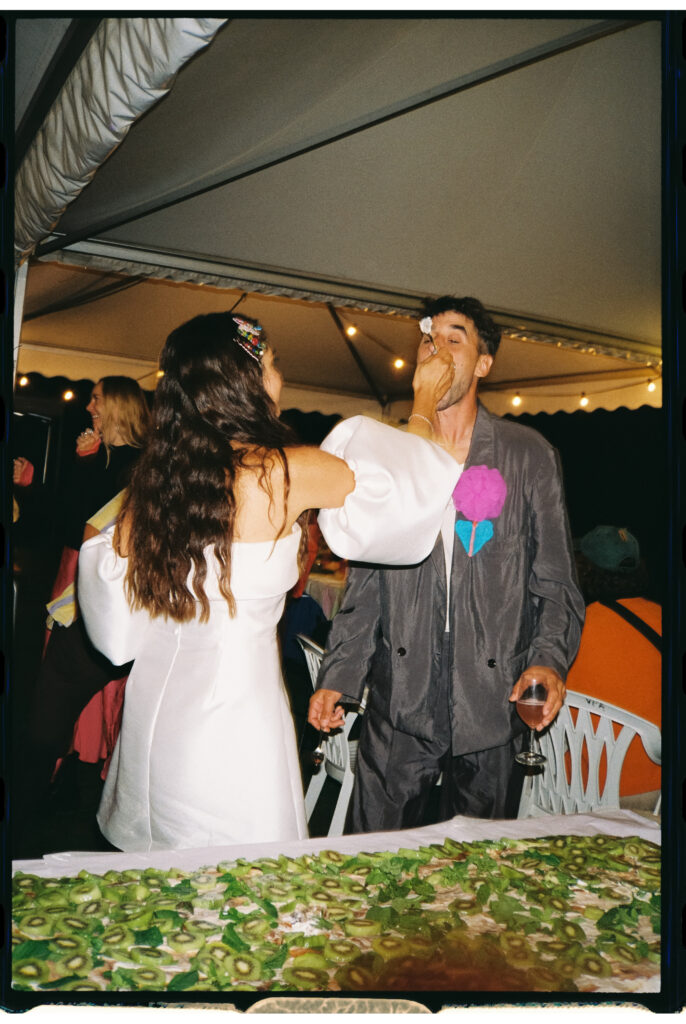 Wedding Cake Cutting shot on film