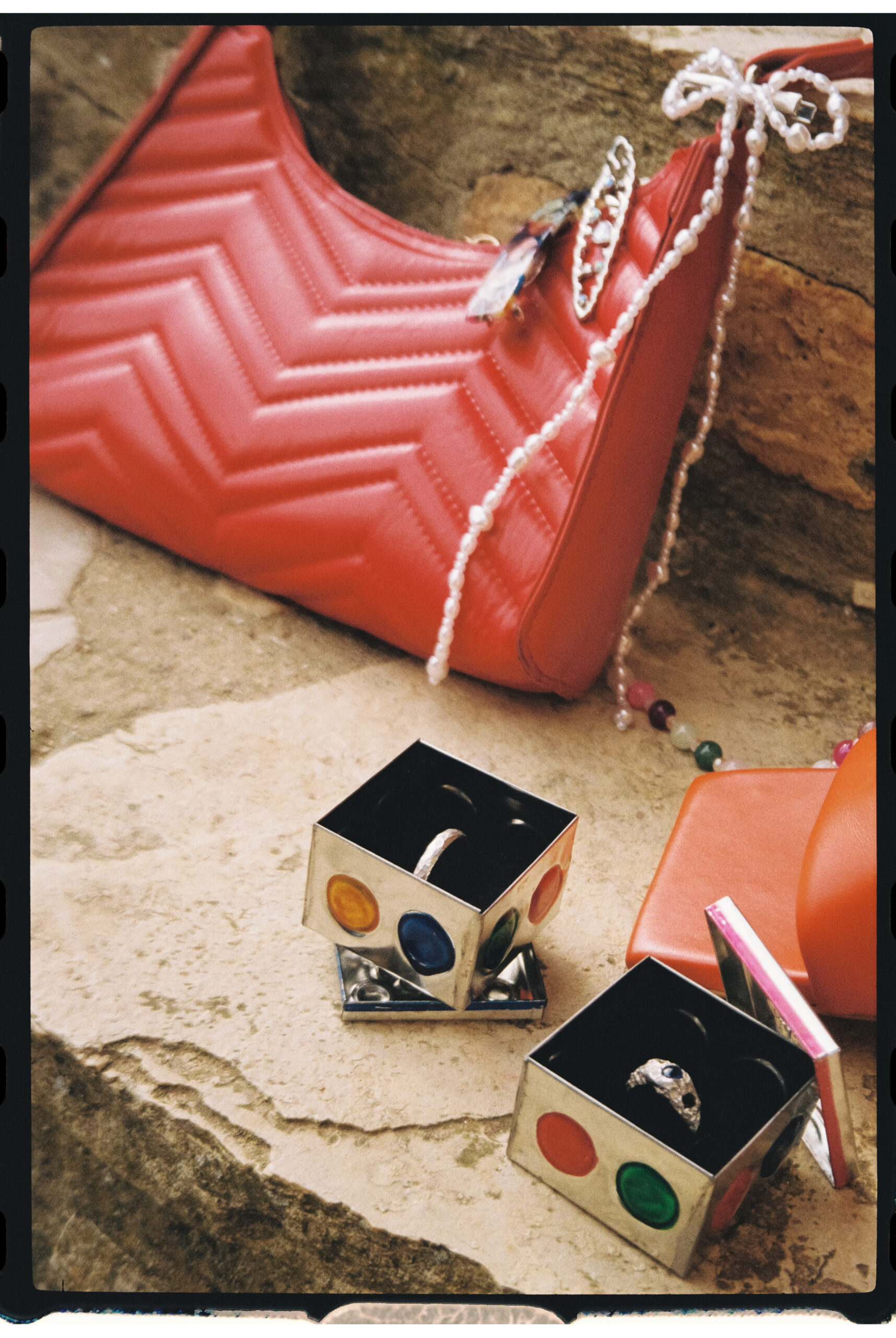 Selfmade wedding rings on film