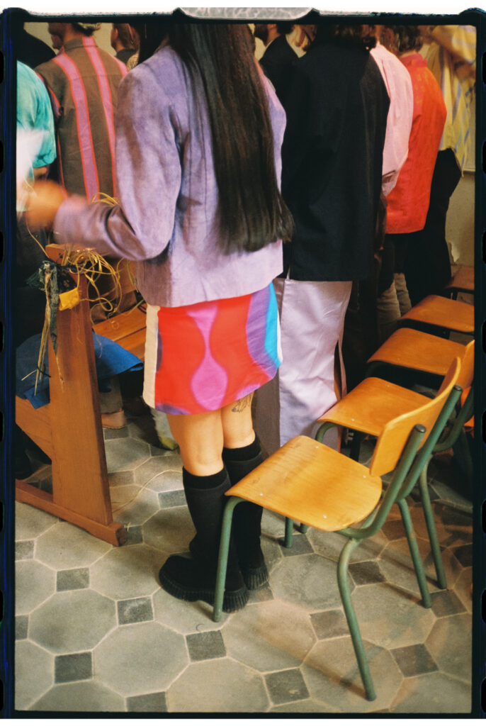 Colorful wedding guest outfits