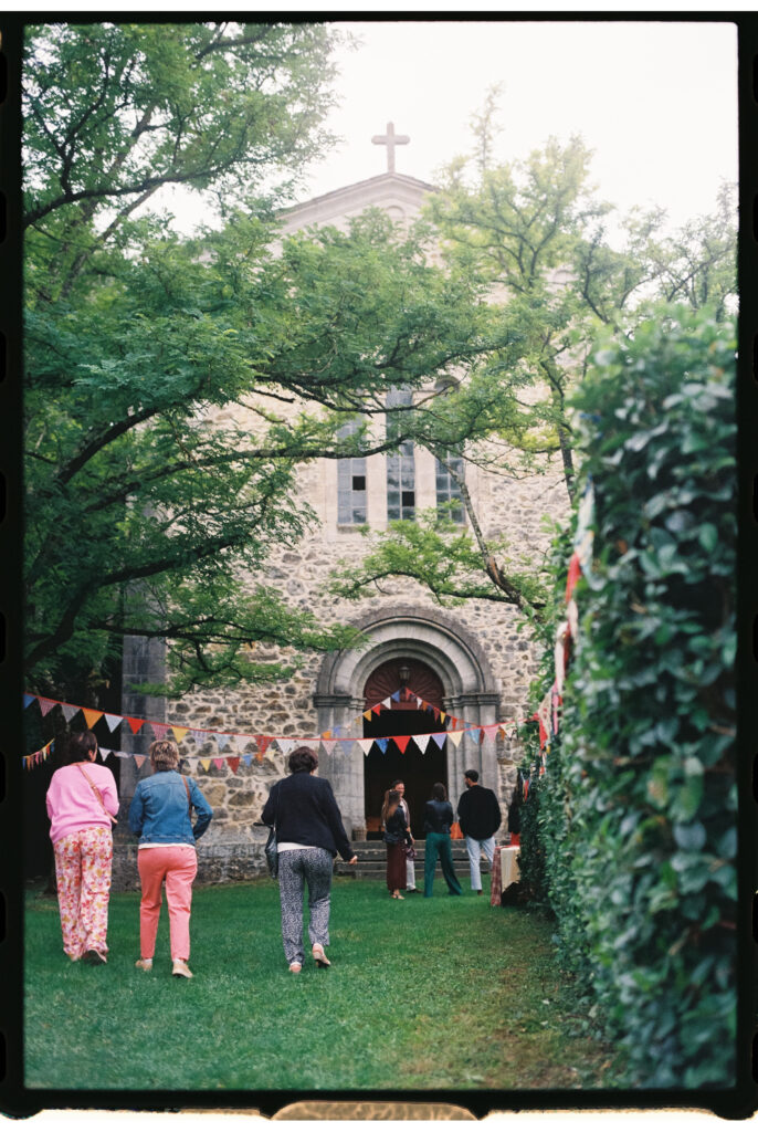 Guests arriving to the Church on 35mm Film