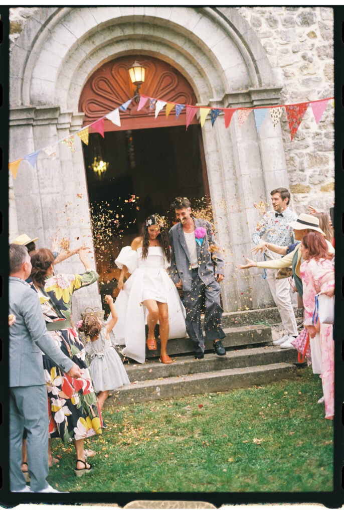 Swiss couple getting married in the French countryside