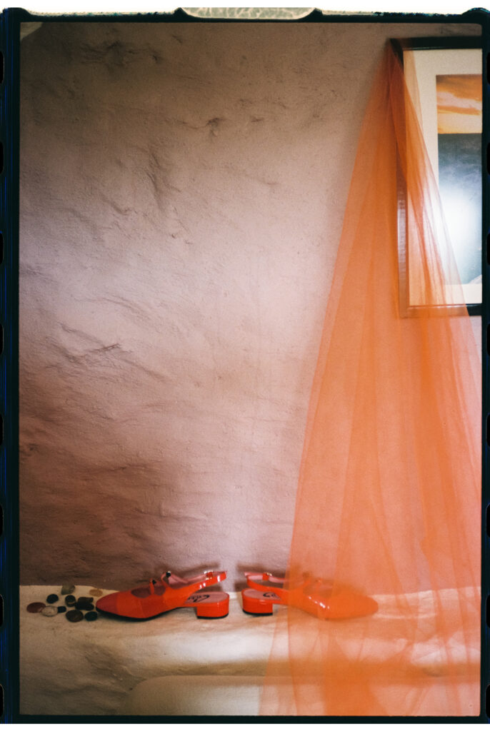 Bride Shoes and Veil on 35mmfilm