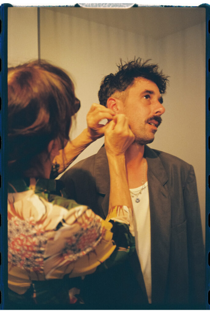 Groom getting ready with his mom - on 35mm Film